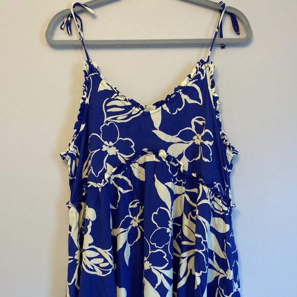 Blue & White Floral Tie-Strap Sundress – Size S/M - Picture 2 of 3